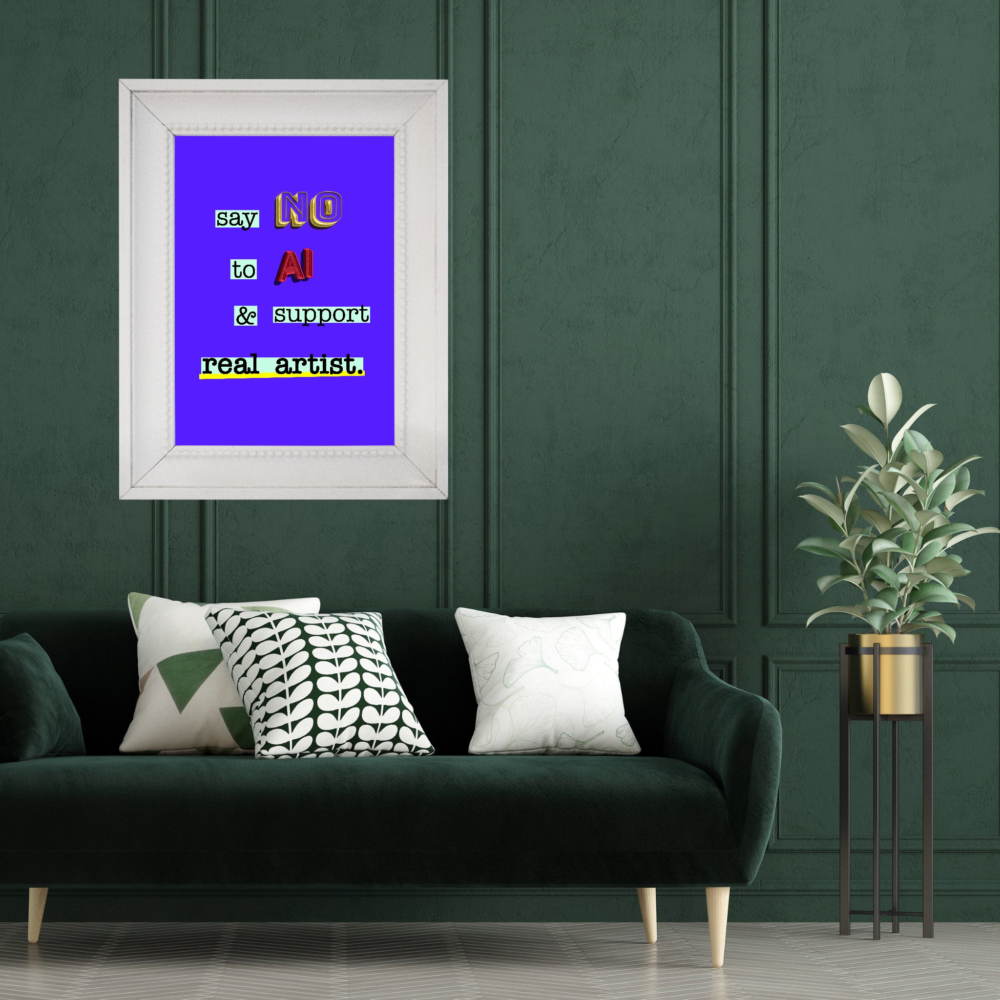 say No to artificial intelligence Poster