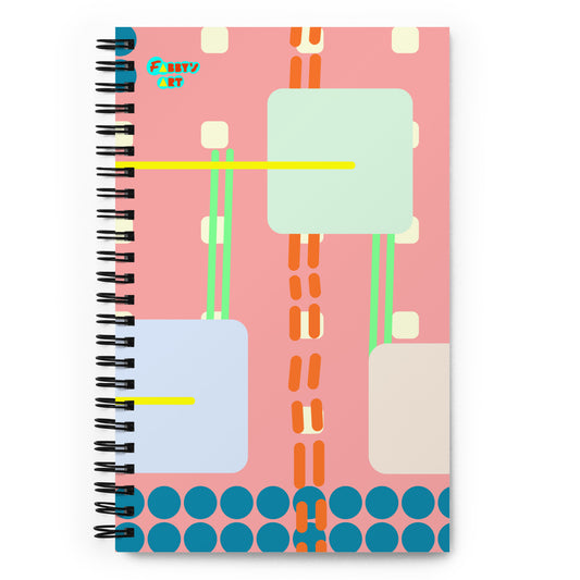 Off grid peach spiral notebook