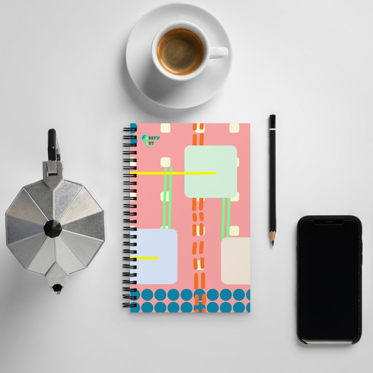 Off grid peach spiral notebook