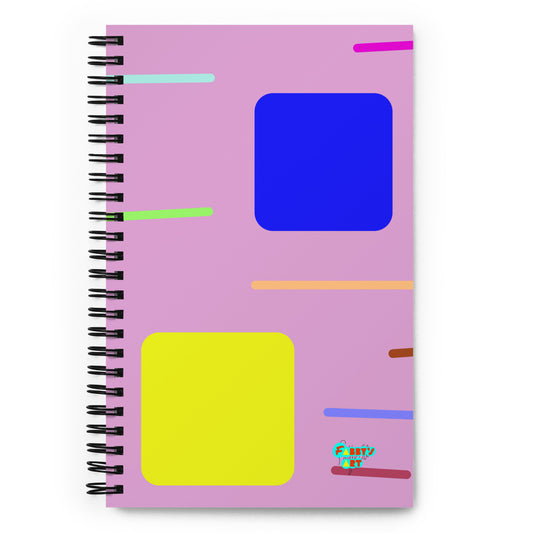 Time zone in a square pink spiral notebook