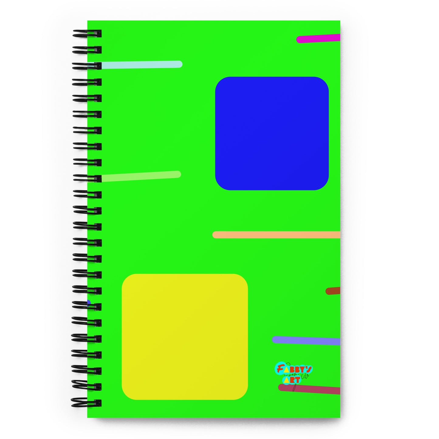 Time zone in a square green spiral notebook