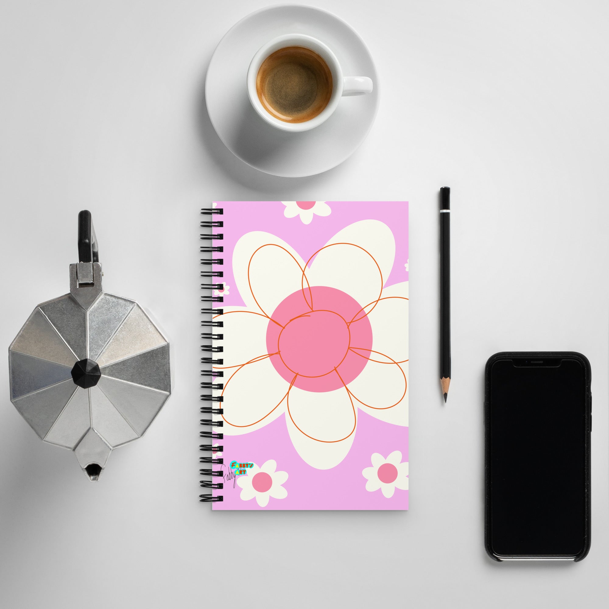 Yellow flower spiral notebook
