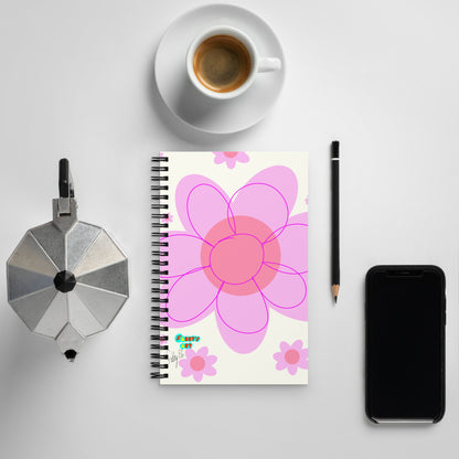 Pink Flower & Yellow flower spiral notebook