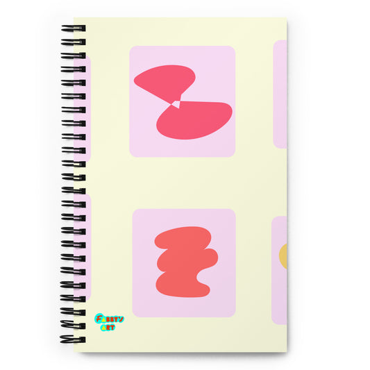 Pink squares in motion spiral notebook