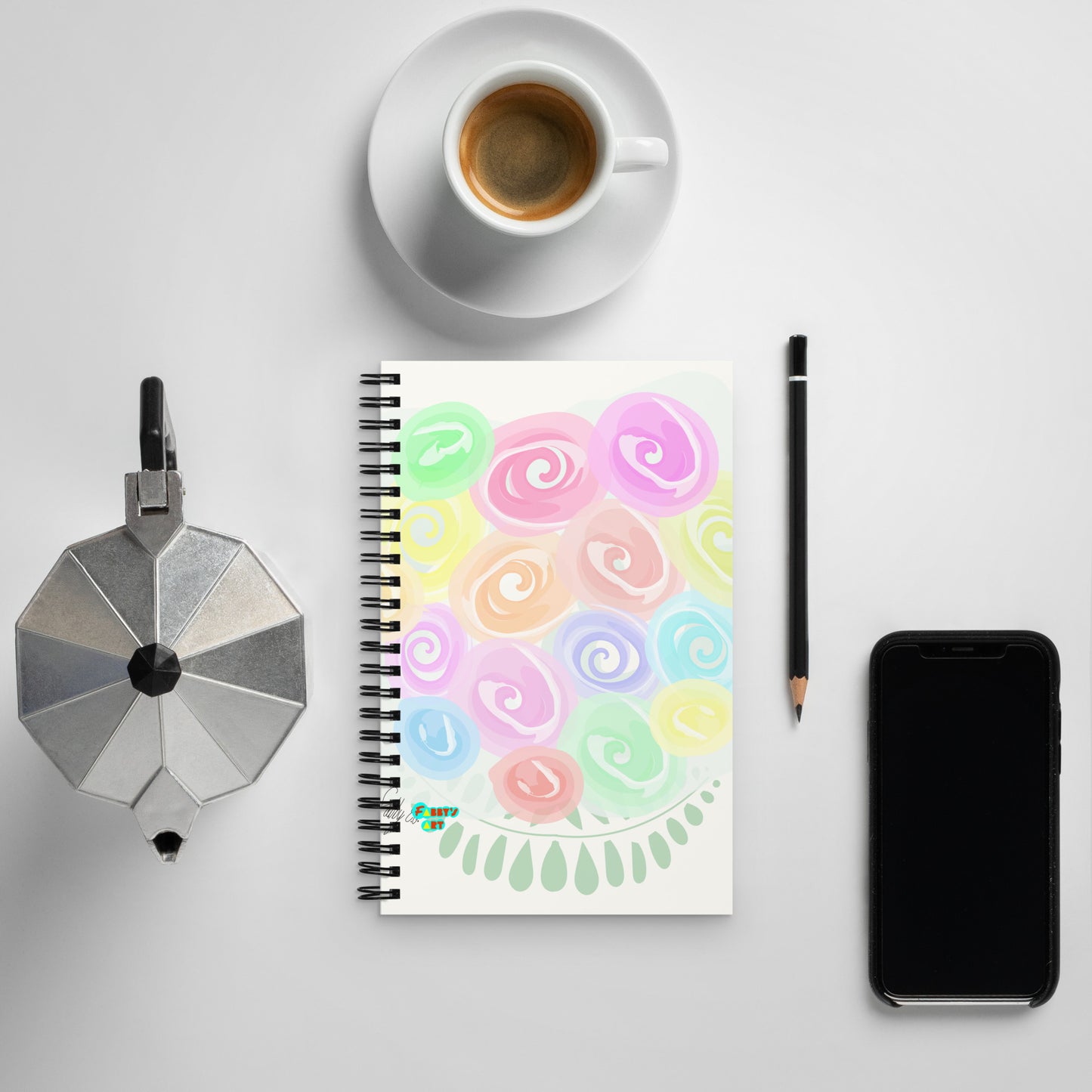 Bouquet of flowers spiral notebook