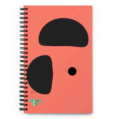 Opposite dots salmon spiral notebook