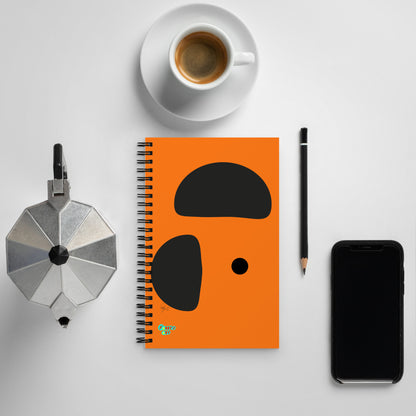 Opposite dots orange spiral notebook