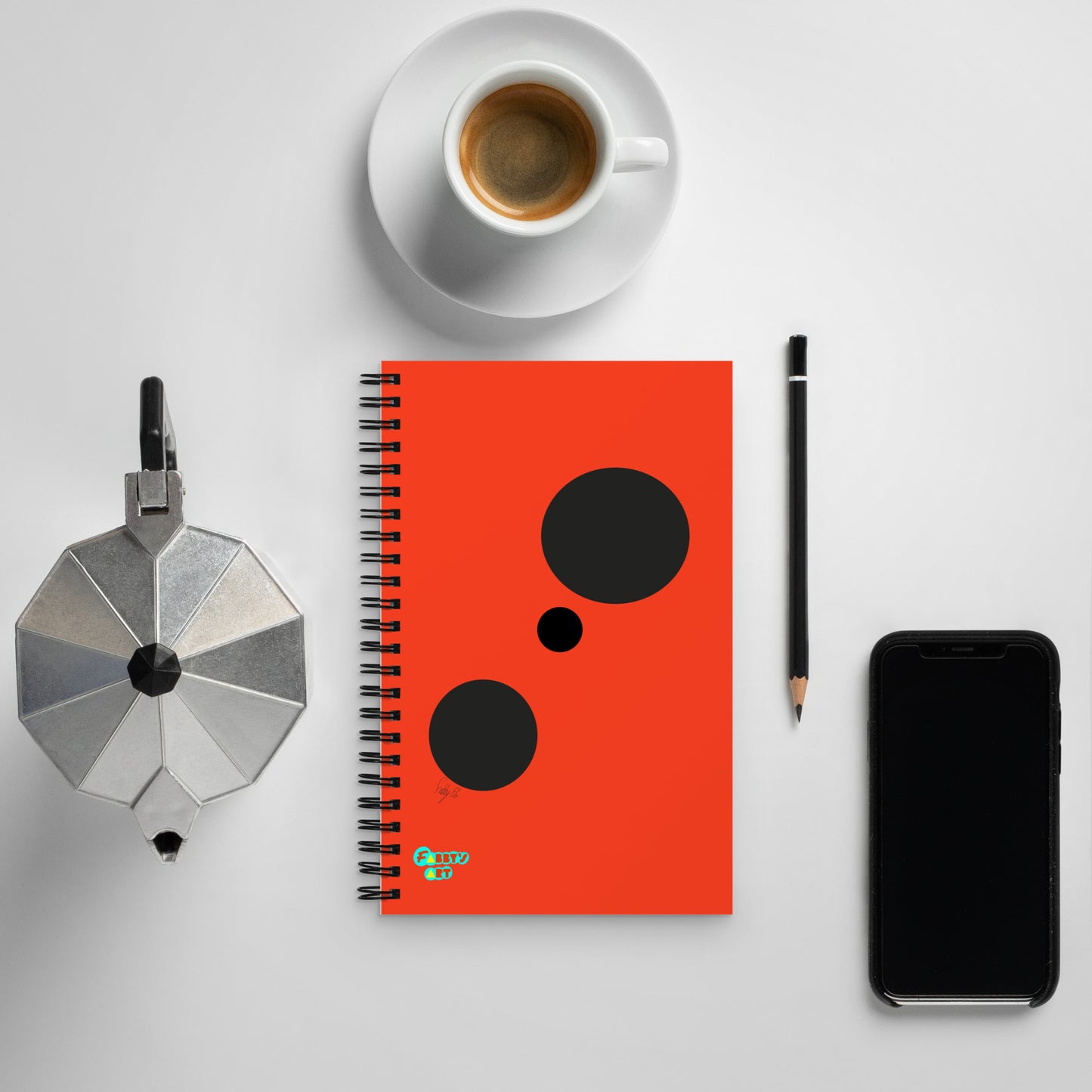 Dots orange spiral notebook