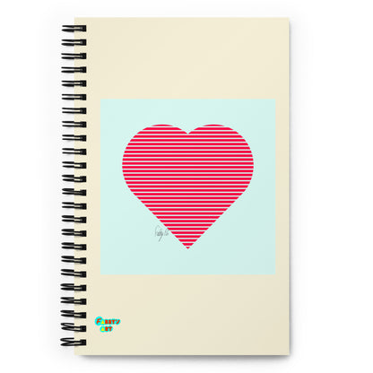 In love (passion heart stripes) spiral notebook