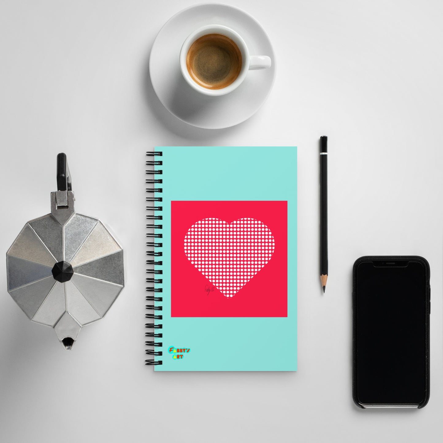 In love (dotted heart) spiral notebook