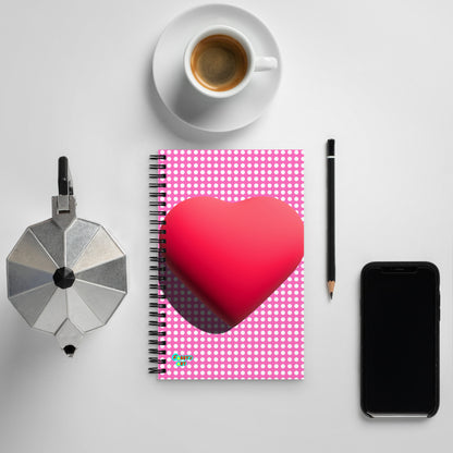 Shining heart for love spiral notebook