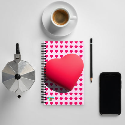 Heart on a side for love spiral notebook