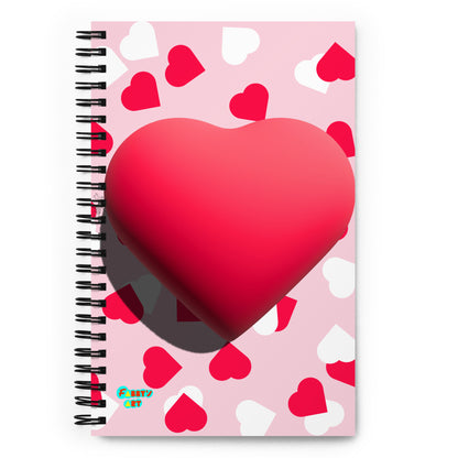 Valentines heart for love spiral notebook