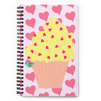 Two cupcakes in love spiral notebook