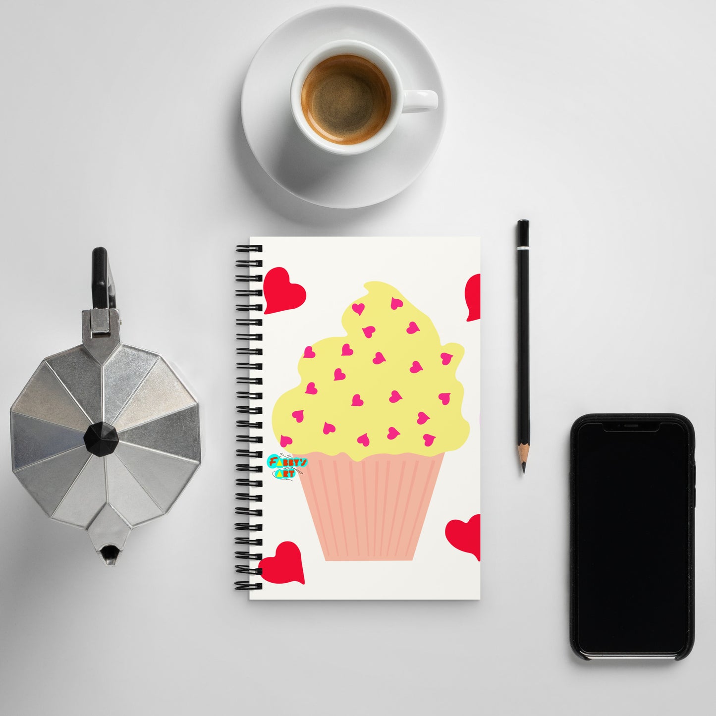 In memory of love cupcakes spiral notebook