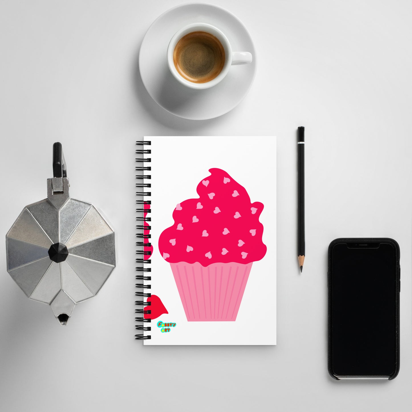 Cupcakes in love spiral notebook