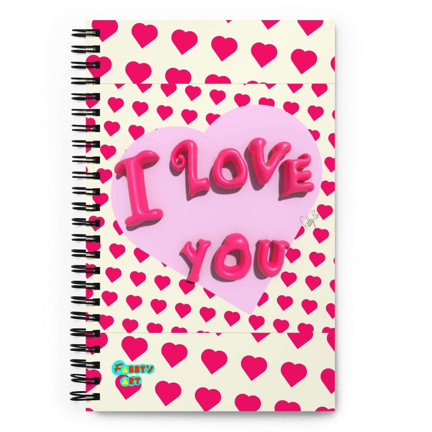 I love you heart spiral notebook