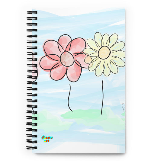 Buying myself four flowers spiral notebook