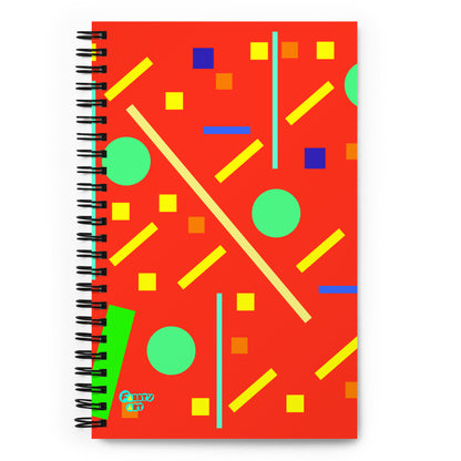 Squares and petite rectangles (orange) spiral notebook