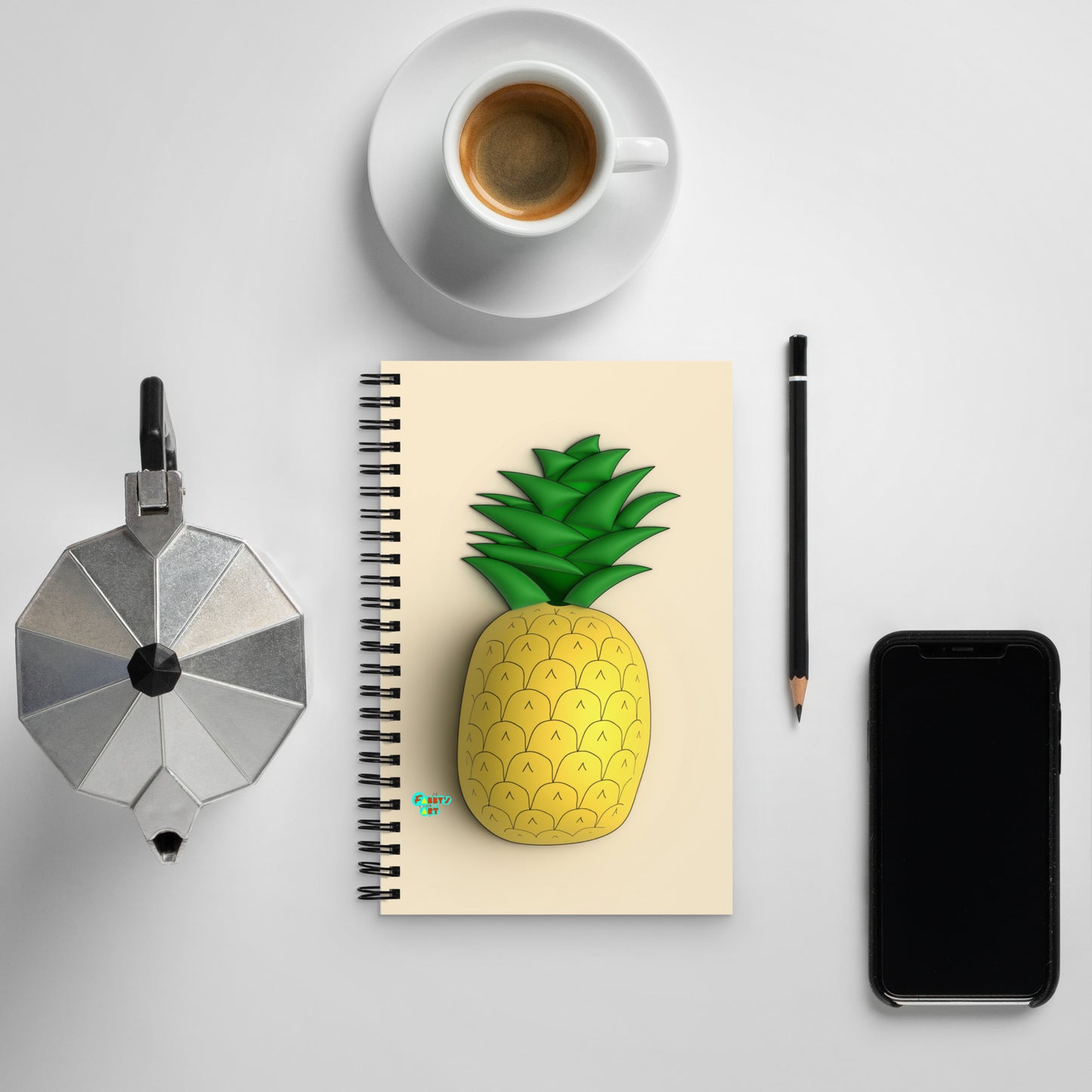 Pineapple 3D spiral notebook