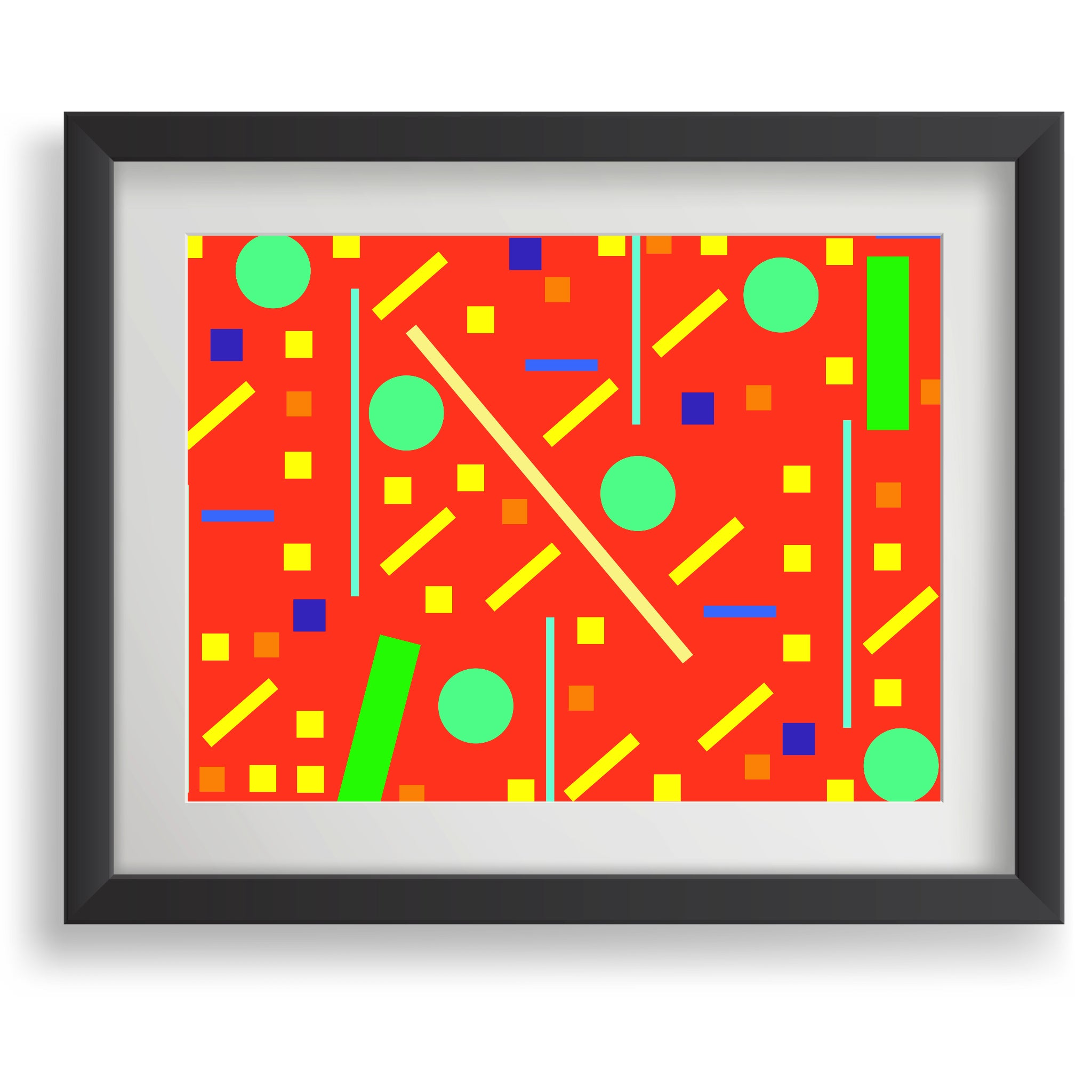Squares and petite rectangles (orange), Poster