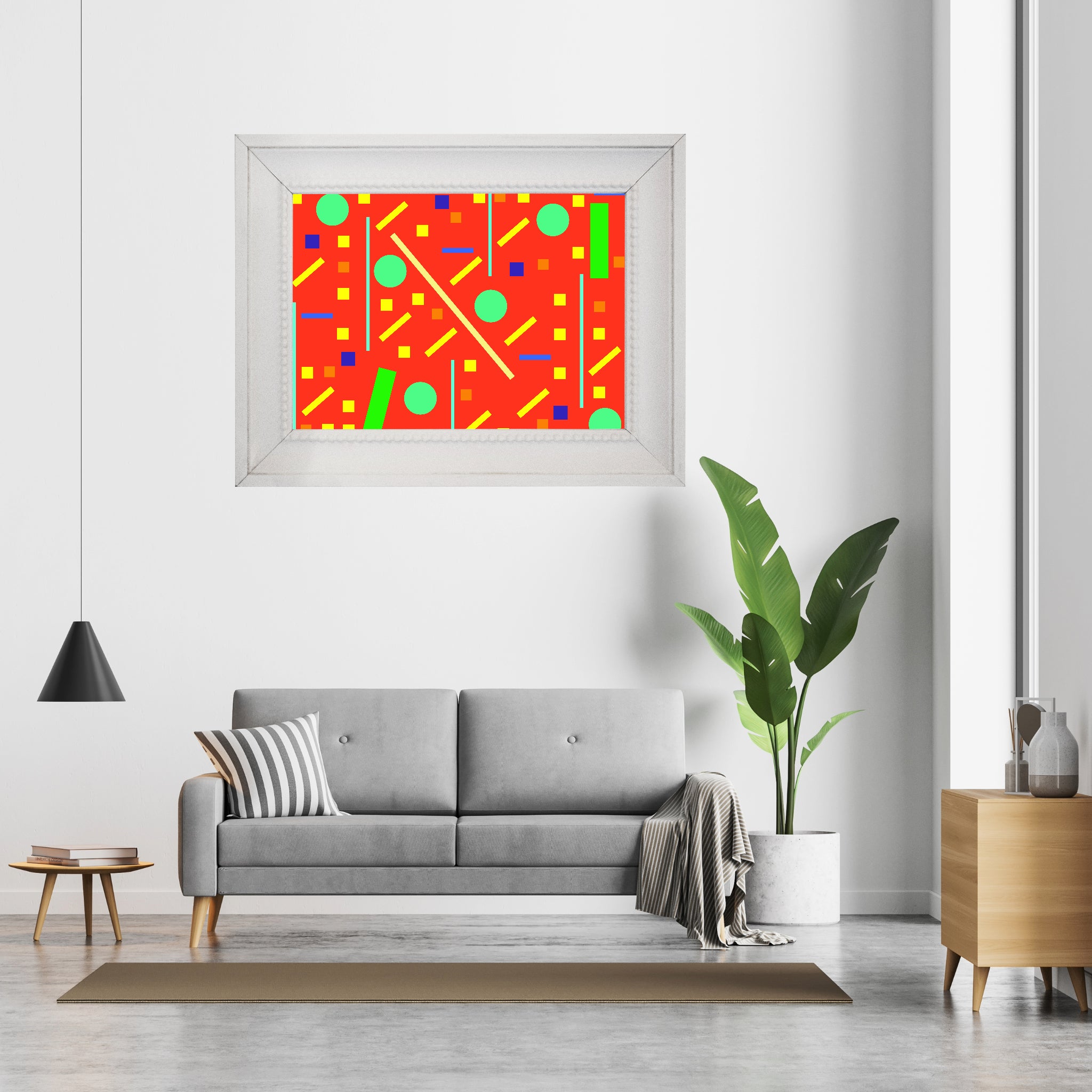 Squares and petite rectangles (orange), Poster