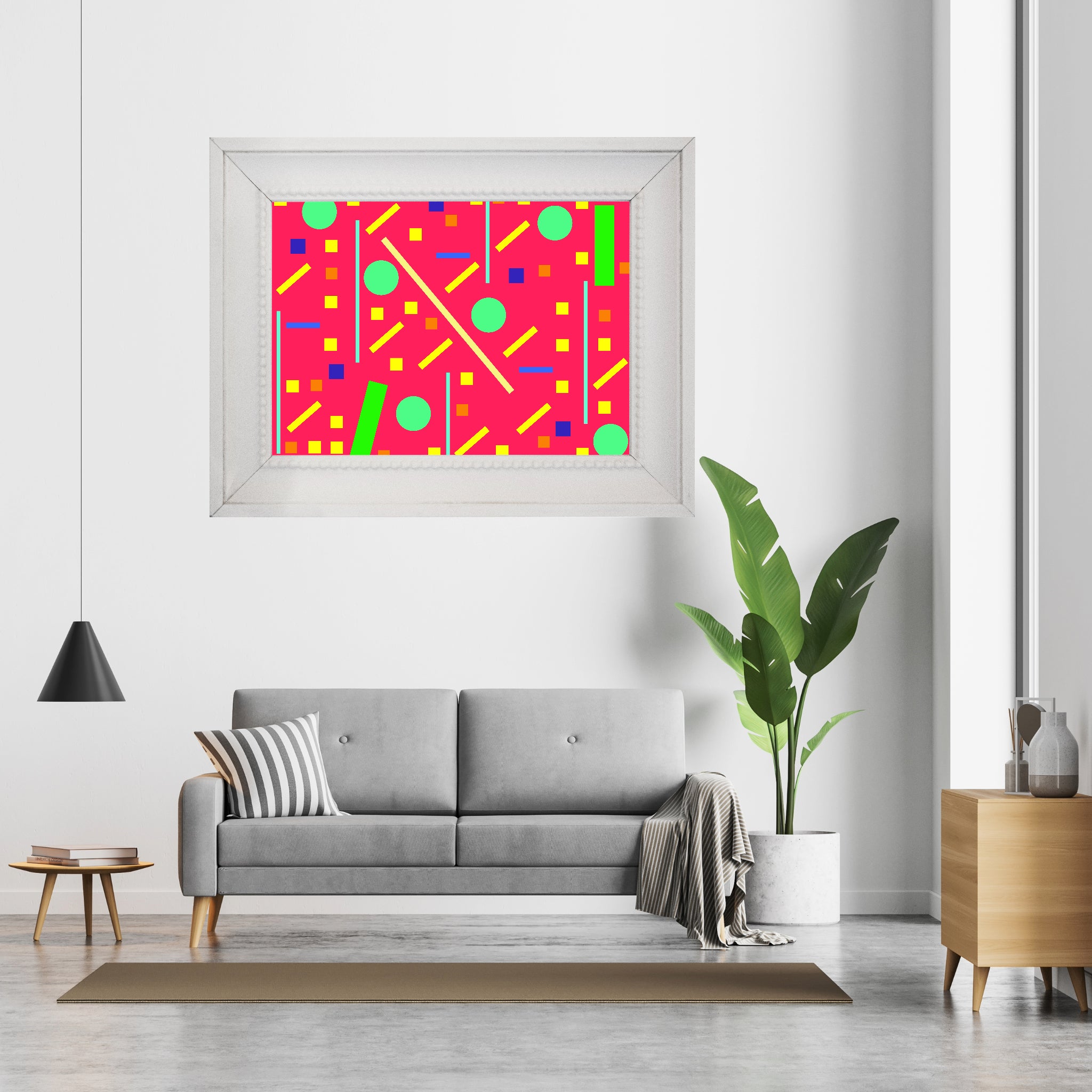 Squares and petite rectangles (pink), Poster