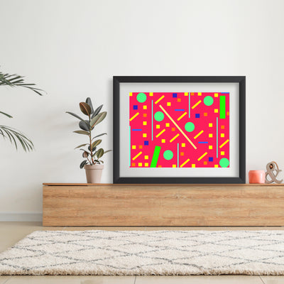 Squares and petite rectangles (pink), Poster