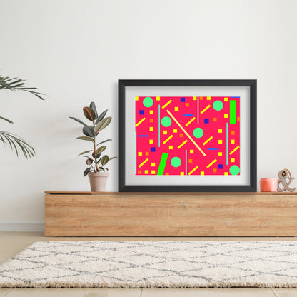 Squares and petite rectangles (pink), Poster