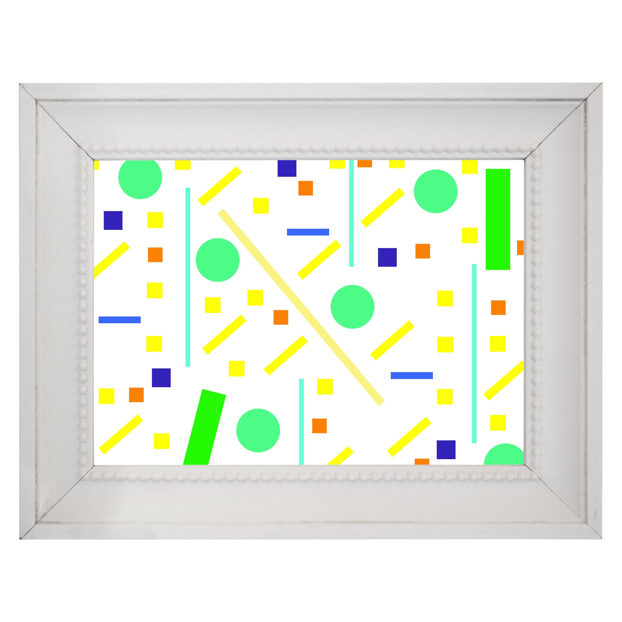 Squares and petite rectangles (white), Poster