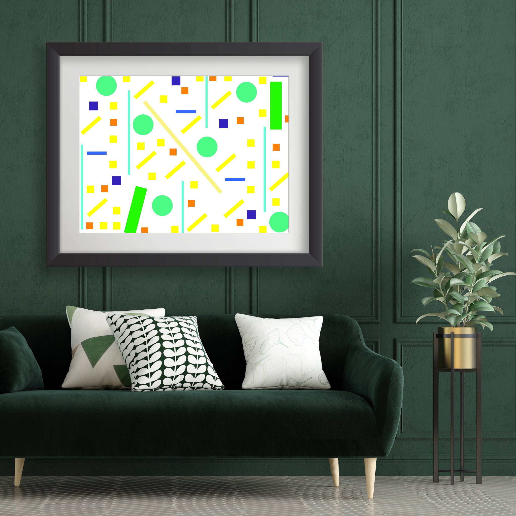Squares and petite rectangles (white), Poster