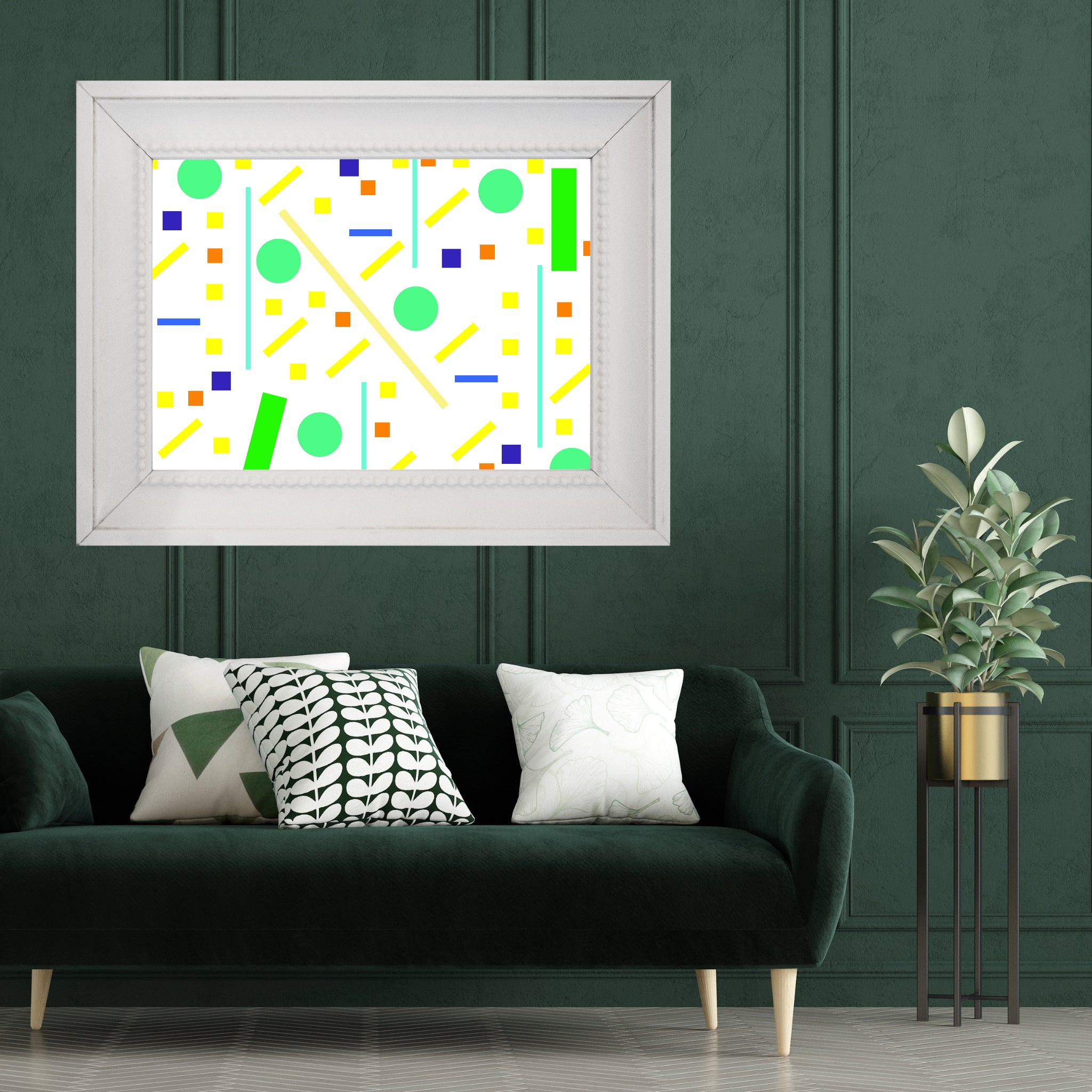 Squares and petite rectangles (white), Poster