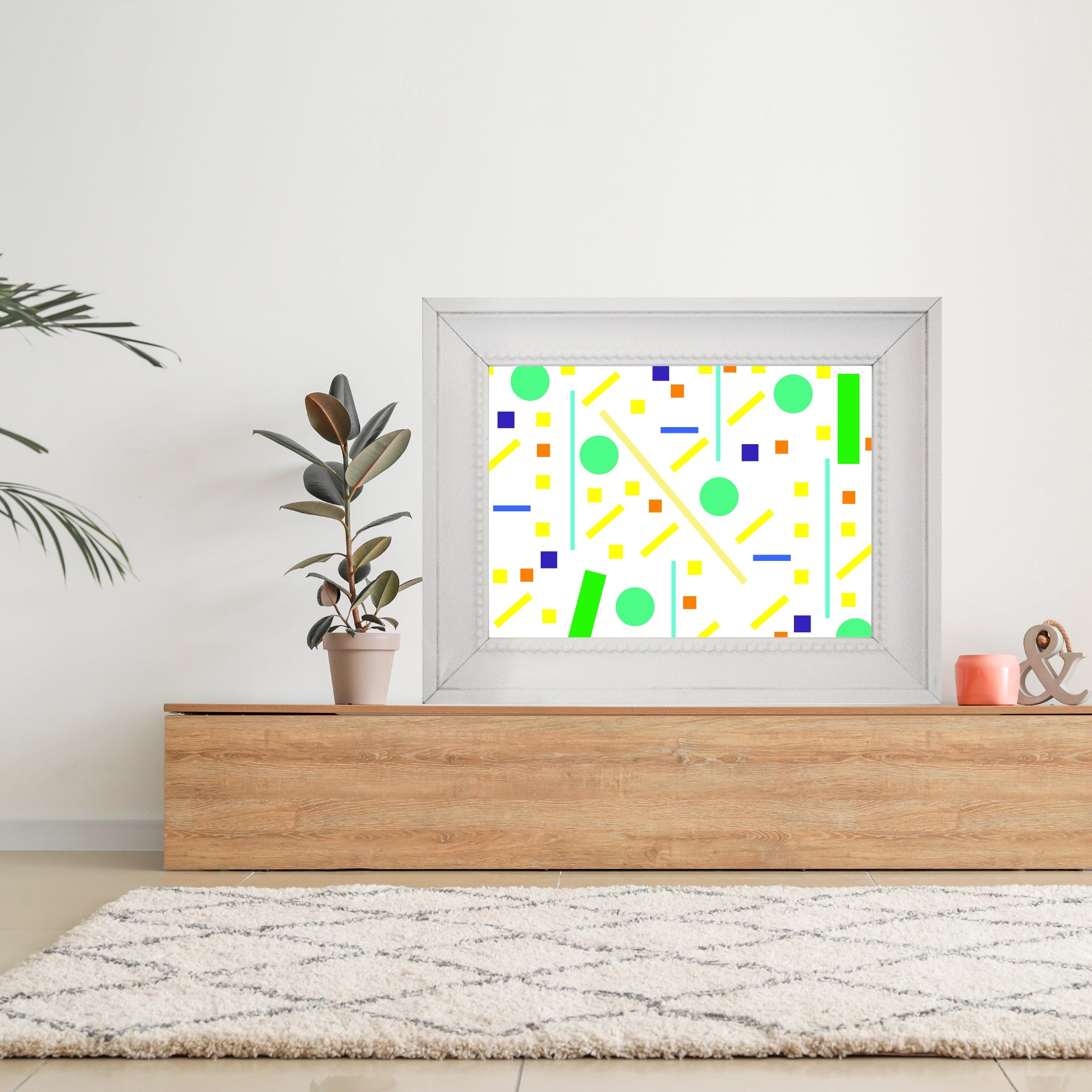 Squares and petite rectangles (white), Poster