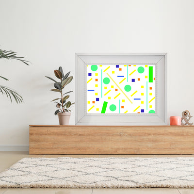 Squares and petite rectangles (white), Poster