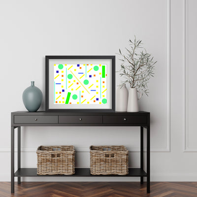 Squares and petite rectangles (white), Poster