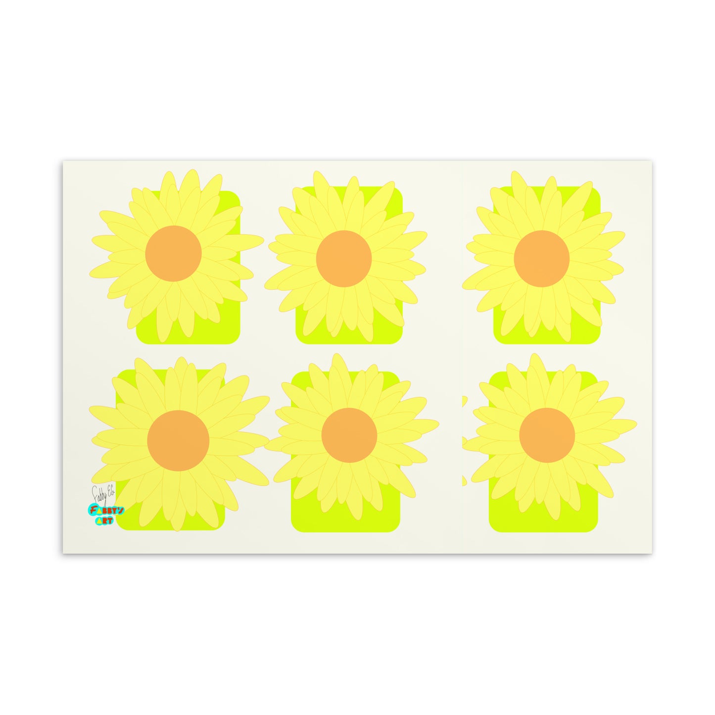 Sunflower squares postcard