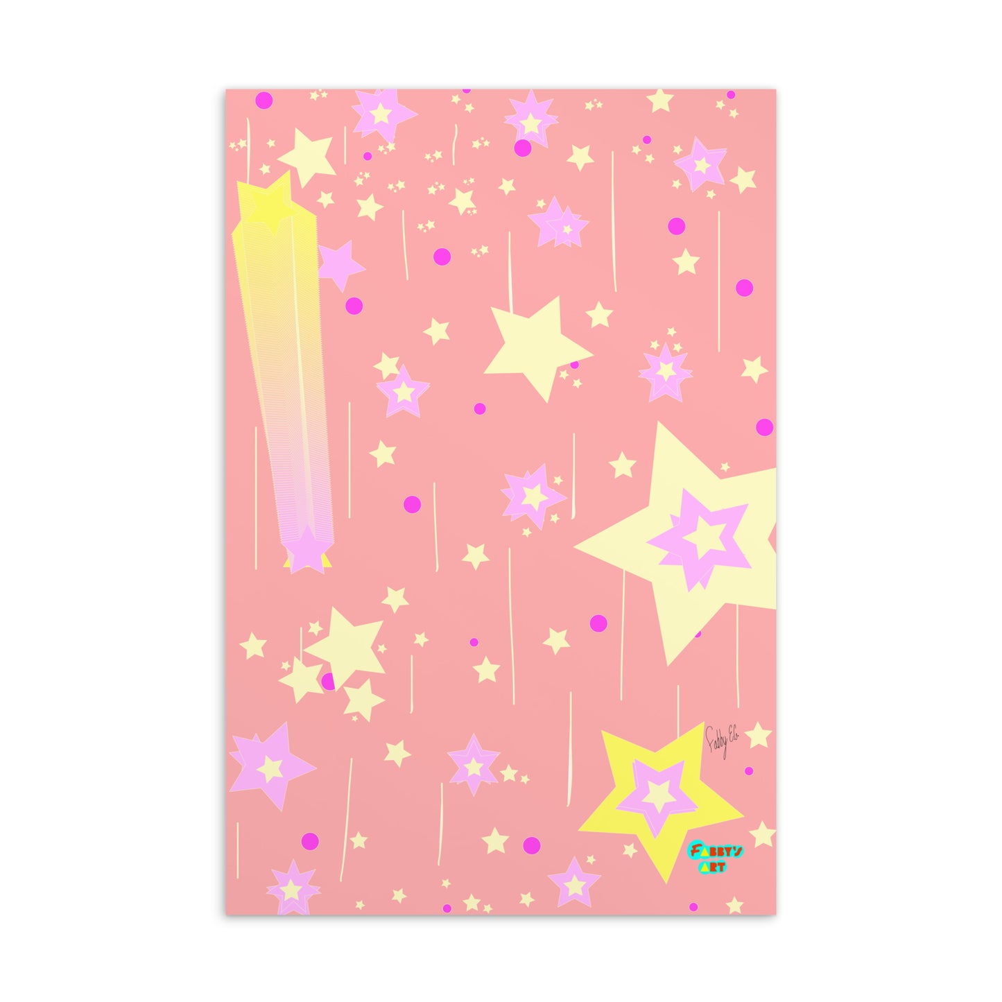 Yellow stars postcard