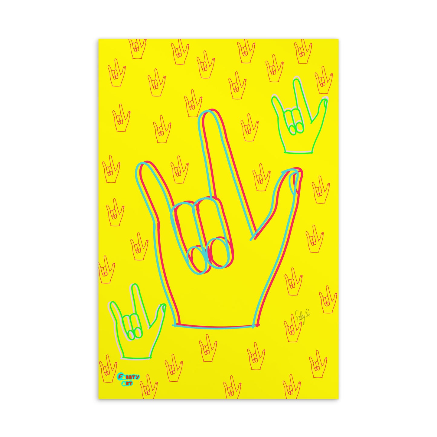 I love you sign language postcard