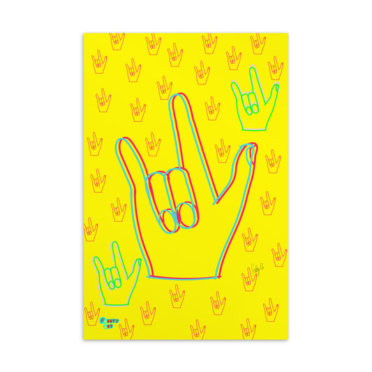 I love you sign language postcard