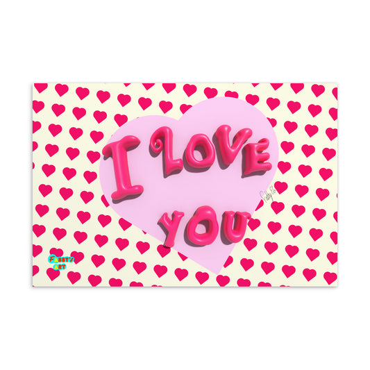 I love you heart postcard