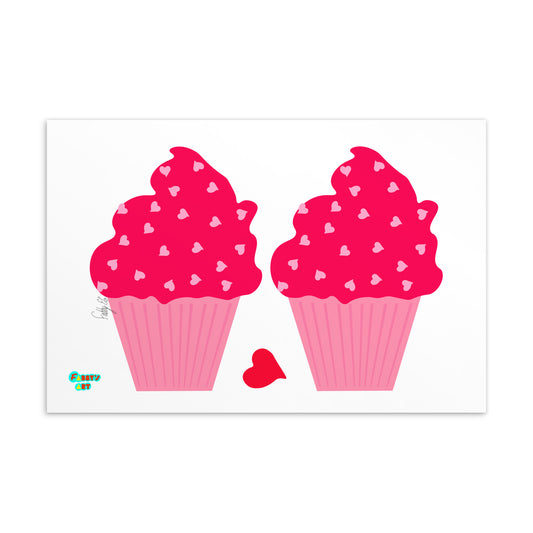 Cupcakes in love postcard