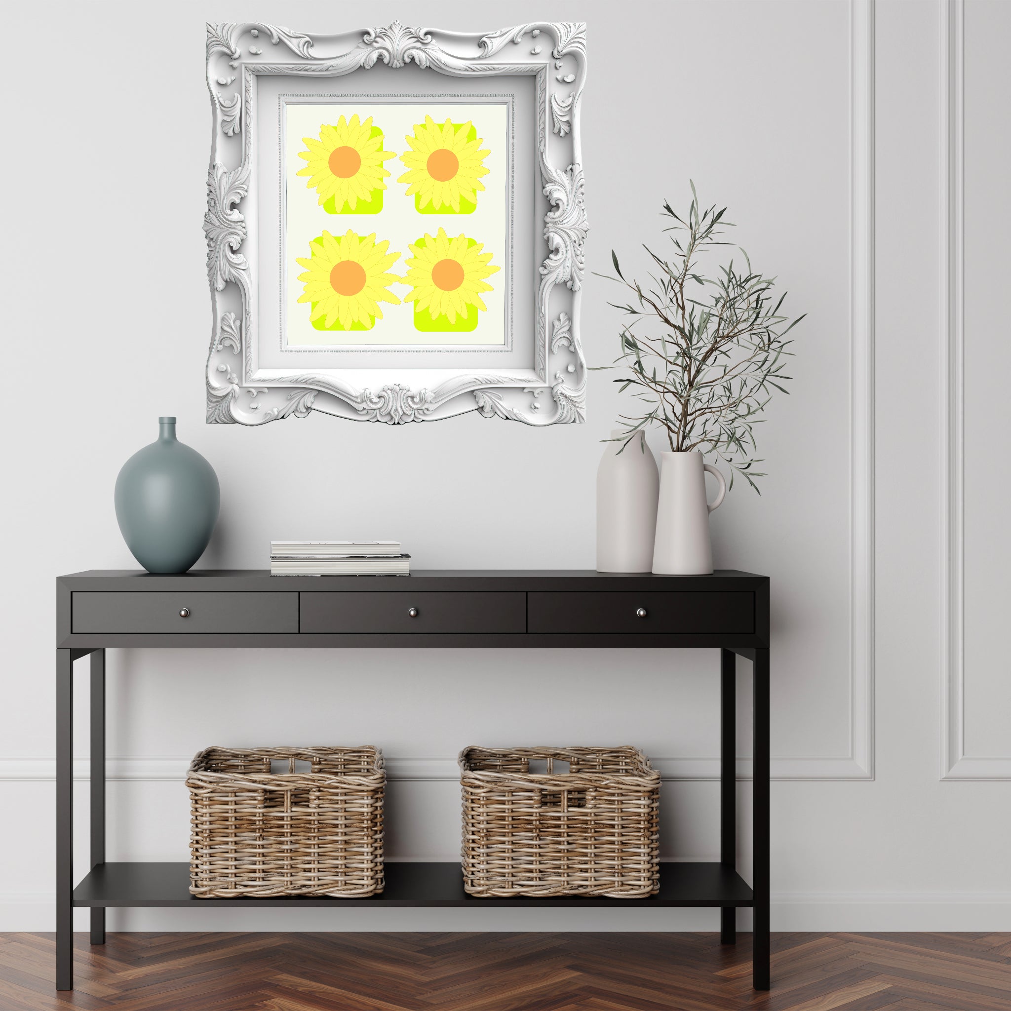 Sunflower Squares Poster