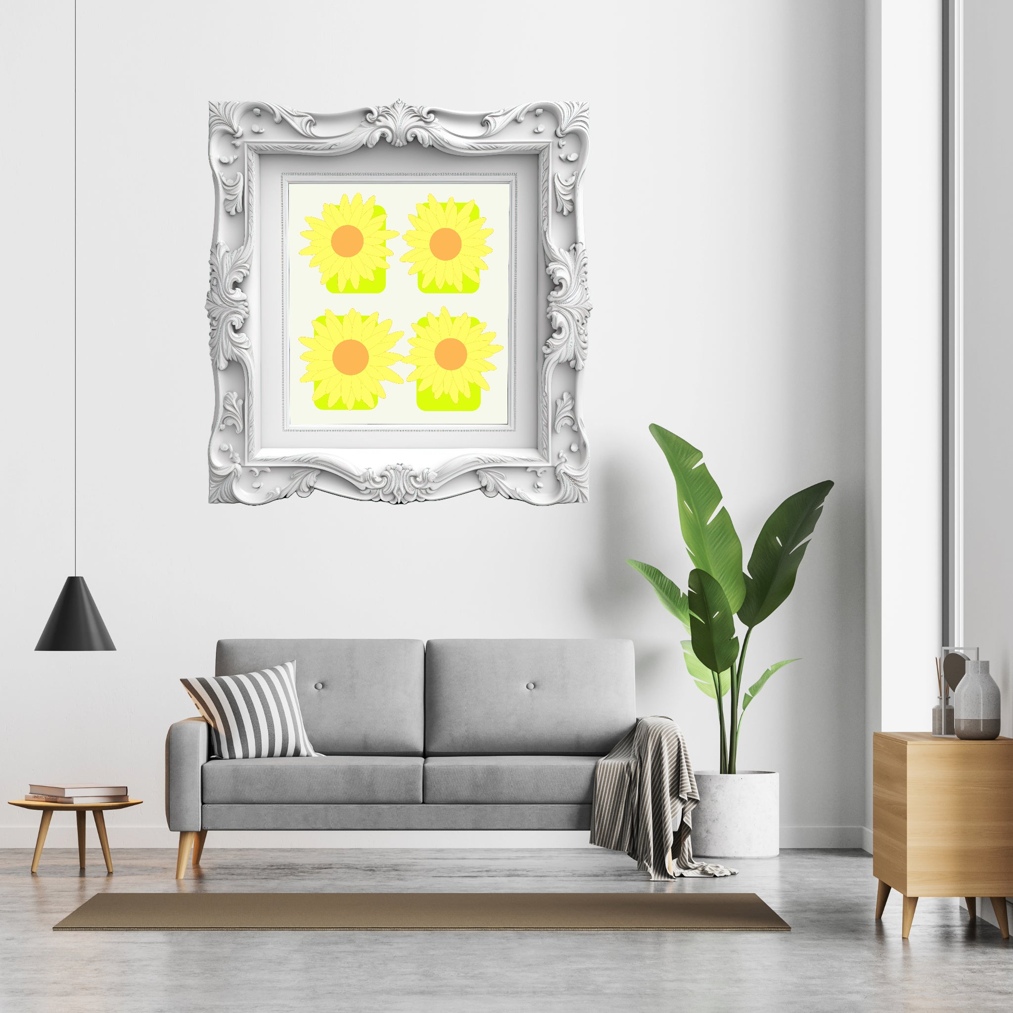 Sunflower Squares Poster