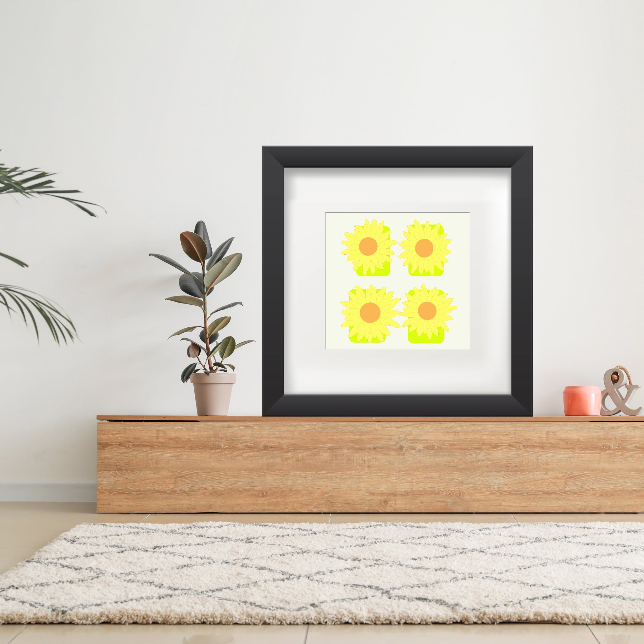 Sunflower Squares Poster