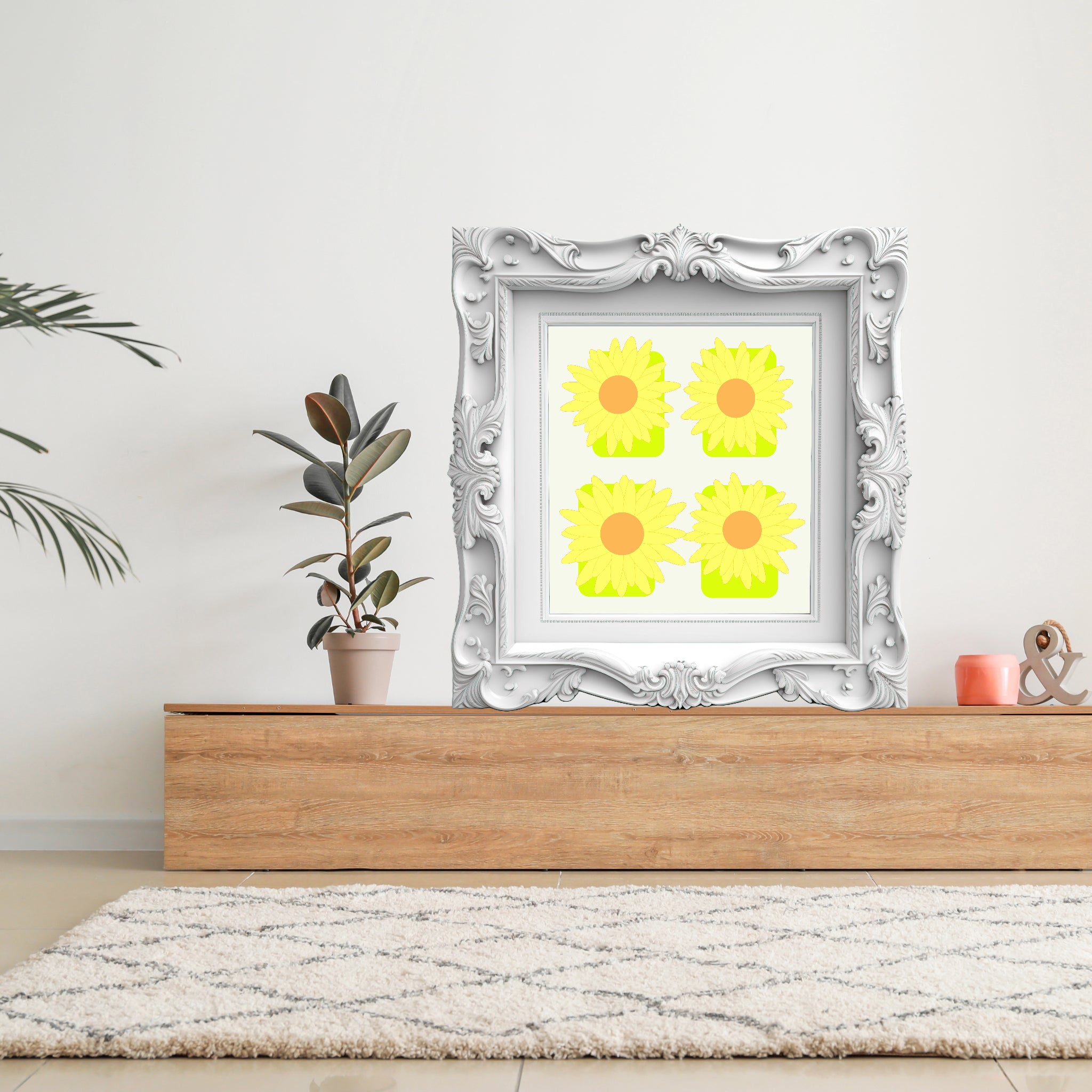Sunflower Squares Poster