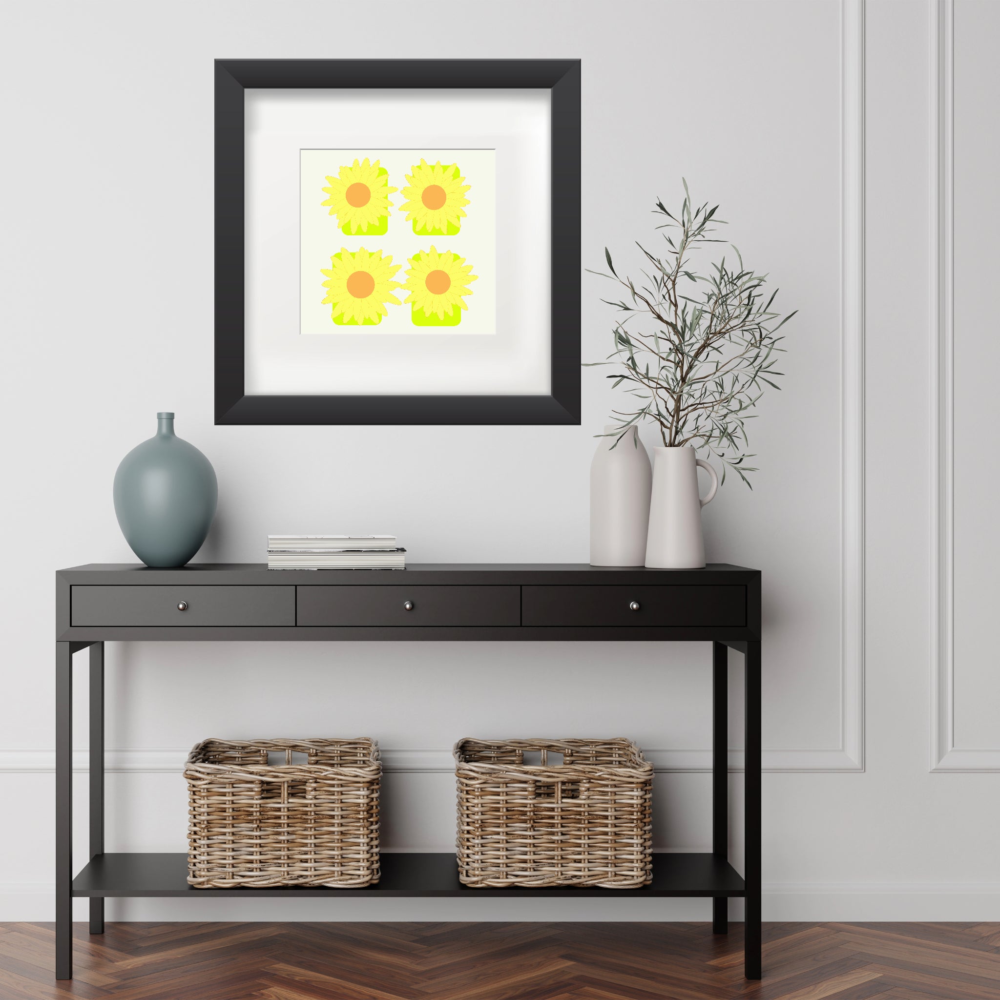 Sunflower Squares Poster