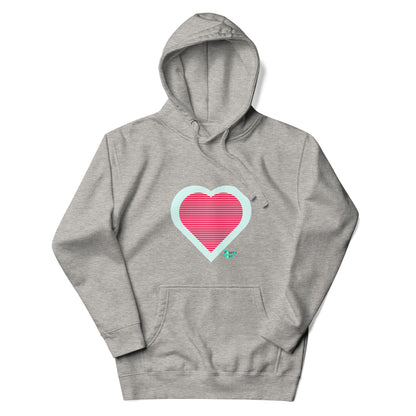 Red heart stripes Unisex premium hoodie