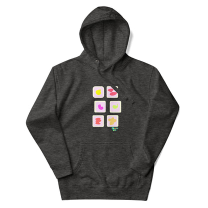 Pink squares in motion Unisex premium hoodie