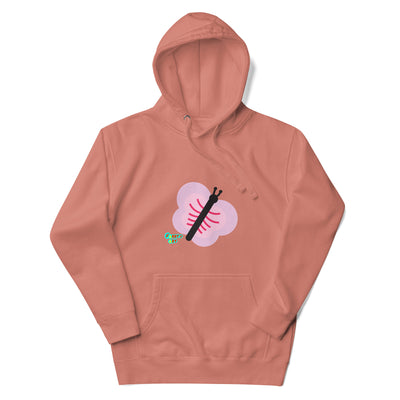 Pink butterfly Unisex premium hoodie