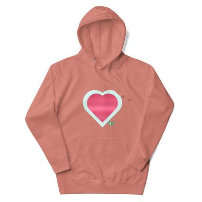 Red heart stripes Unisex premium hoodie